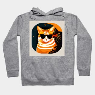 Cute Cat on shades for cat lover Hoodie